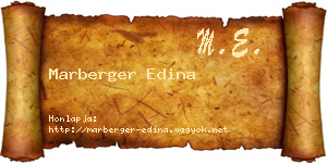 Marberger Edina névjegykártya
